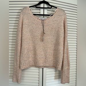 Rebecca Minkoff Womens S Pale Pink Sequin Scoop Neck Pullover Knit Katia Sweater